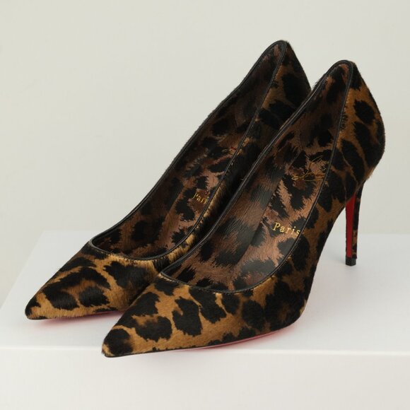 Christian Louboutin Pony Kitty Kate 85 Leopard Print Pumps,Brown, EU 36.5/US 6.5 - Picture 2 of 13
